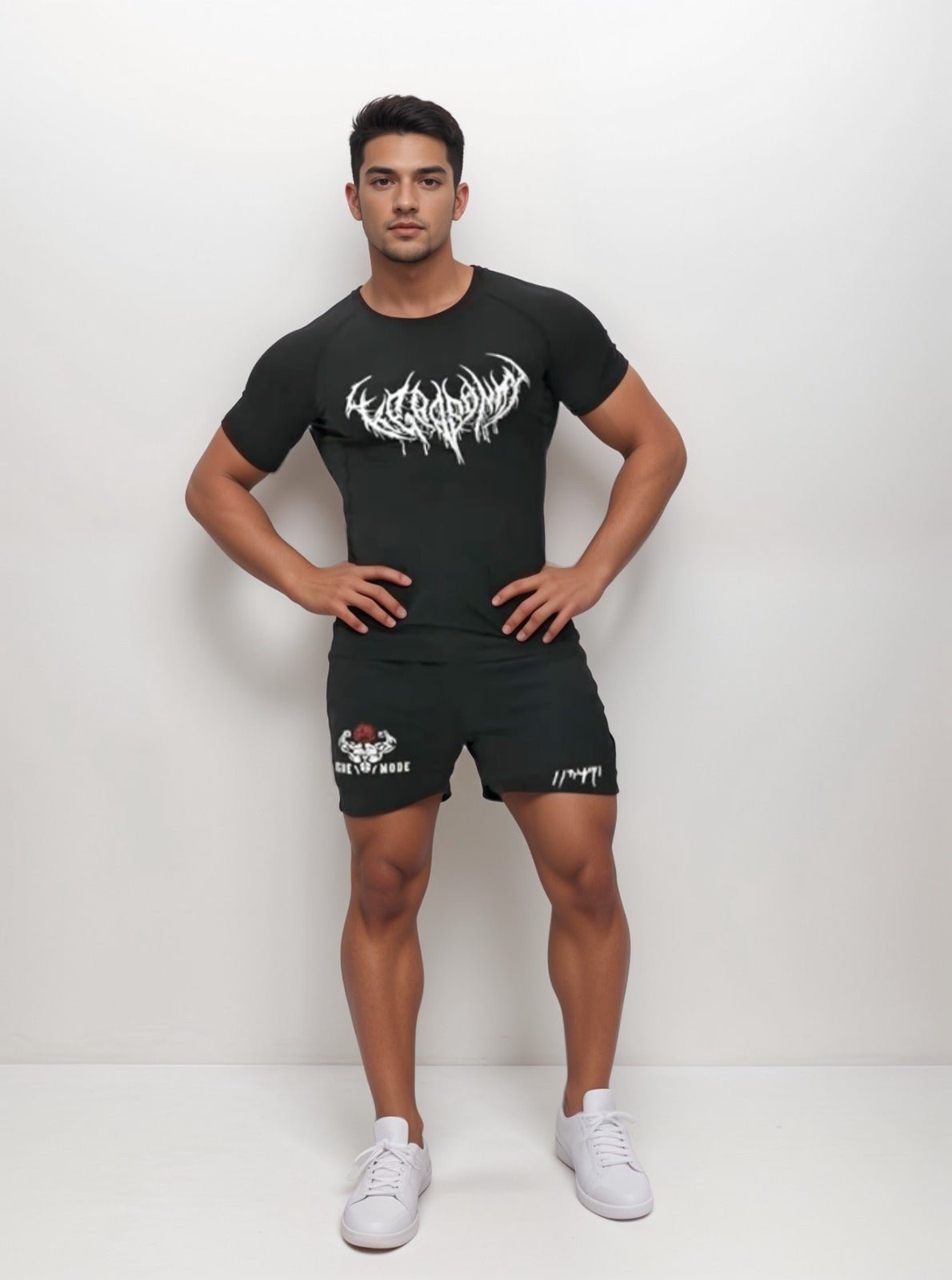 Atheletics Wear - Compression Shirt | Black & White Bat